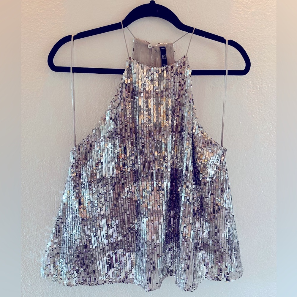 Zara silver blouse